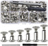 110 Sets 6 Sizes Chicago Screws Assorted Kit Flat Head Stud Screws Metal Leather Rivets Leather Craft Screw Studs Screw Rivets for DIY Craft...