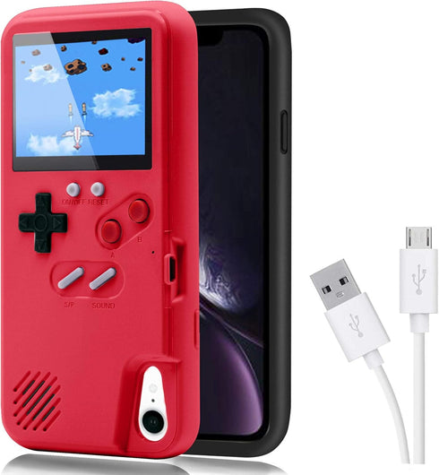 Game Case for iPhone, Retro Protective Case with Own Power Supply, 36 Small Games, Colour Display, Video Game Case for iPhone 6/6s/7/8/SE2 (Red)...