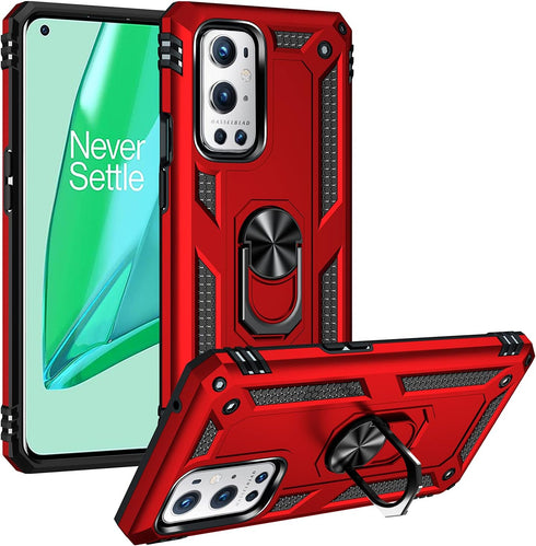 Military Grade Drop Impact for Oneplus 9 Pro Case Oneplus 9 Pro 5G Case 360 Metal Rotating Ring Kickstand Holder Armor Heavy Duty Shockproof for O...