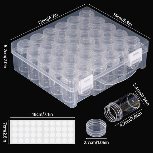 Bead Organizer, Bead Containers, 30 Grids Diamond Painting Storage Containers Clear Bead Organization Diamond Painting Accessories Small Storage C...