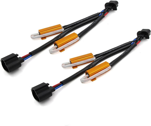 Alla Lighting H13 9008 50W 6Ohm Error Free LED Lights Load Resistor Adapter Fix Flashing Blinking Canbus Bypass Wiring Harness Decoder for Upgradi...