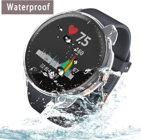 Compatible for Garmin Vivoactive 3 Music Waterproof Protective Case Soft TPU Plated Screen Protector Cover Scratch-Proof All Around Screen Cover B...
