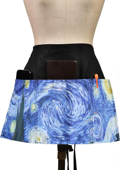 Waitress Serving Apron with 3 Pockets,Half Waist Server Aprons for Waiter,Women...