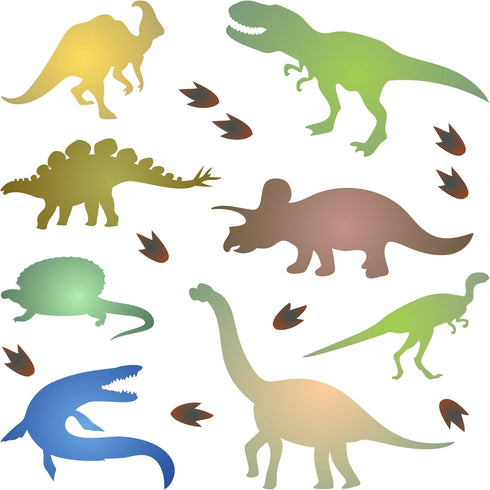 Dinosaur Silhouette Stencil, 6.5 x 6.5 inch (M) - Kids Animal Jurassic Extinct Stencils for Painting Template...