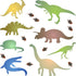 Dinosaur Silhouette Stencil, 6.5 x 6.5 inch (M) - Kids Animal Jurassic Extinct Stencils for Painting Template...