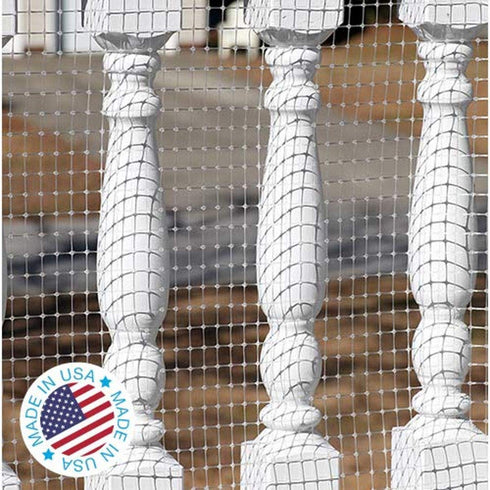 KidKusion Deck Guard | Made in USA | 16' L x 38" H | Clear | Outdoor Balcony and Stairway Deck Rail Safety Net | Child Safety; Pet Safety; Toy Saf...