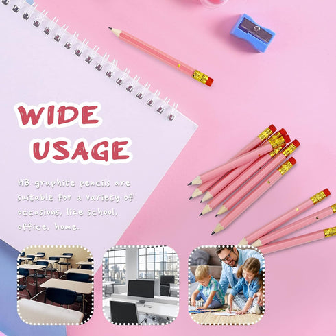 100 Pack Half Pencils with Eraser, Pre-Sharpened Golf pencils 4 Inch Mini Pencils 2 HB Hexagon Small Pencils Short Pencils for Wedding, Baby Showe...