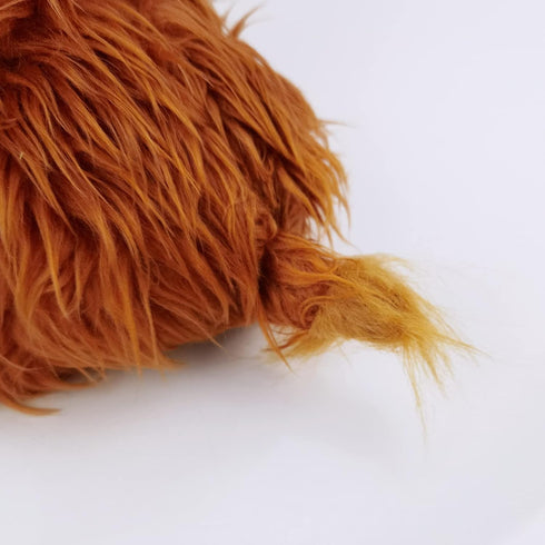Highland Cow Stuffed Animal Realistic Fluffy Scottish Plush Cow Farm Toys (Brown)...