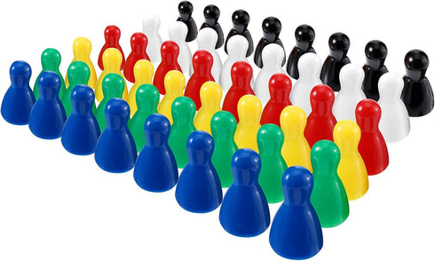 8 x 6 Style Multicolor Plastic Pawns Pieces Game for Board Games, Tabletop Markers Component...