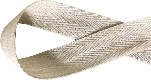 QIANF Twill Tape Ribbon 100% Cotton Natural Color 1 Inch Wide 50 Yard Roll Herringbone Tape(1 Inch-50Yard, Off-White)...