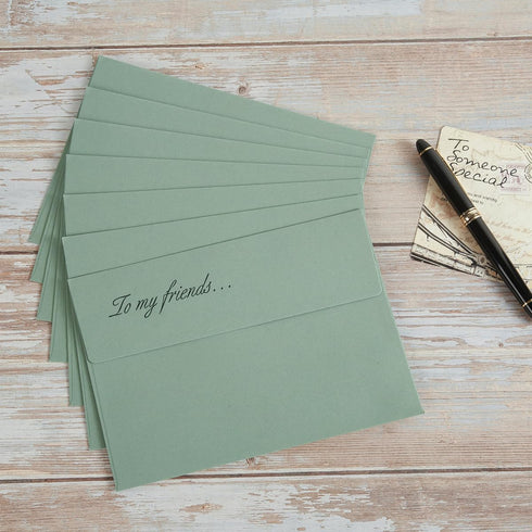 50 Pack 5 x 7 Envelopes Colored Self Seal for Wedding, Party Invitations, Greeting Cards, Announcements, Photos, 5.24 x 7.21 Inches (Sage Green)...