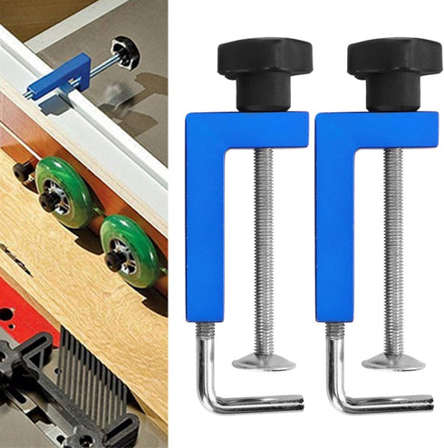2Pcs Universal Fence Clip Fixing Clip Blue Universal MultiFunctional Woodworking Clamp G Clip 100mm, Adjustable Fixed Clamps Woodworking Clips,Han...