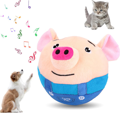 Active Moving Pet Plush Toy for Dogs, Interactive Pet Toys for Boredom Intelligence, Pig Dog Easter Toy to Keep Them Busy with Recording and Music...