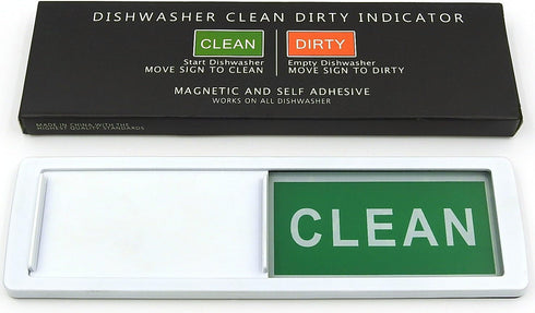 Dishwasher Clean Dirty Magnet Sign Indicator in White for All Dishwashers. Easily Determine If Dishes Inside the Dishwasher Are Clean or Dirty by Home Medley