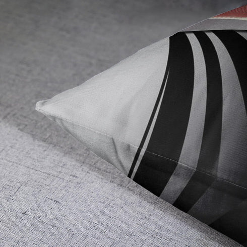Emvency Set of 4 Throw Pillow Covers Modern Abstract Red Stripes Gray Black White Acrylic Bold Grey Decorative Pillow Cases Home Decor Square 16x1...