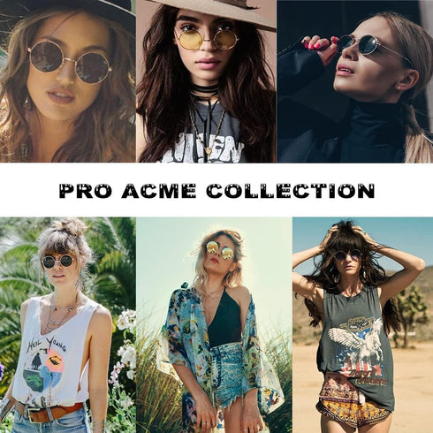 Pro Acme Small Round Polarized Sunglasses for Men Women Circle Retro Shades Metal Hippie Sunglasses UV400...