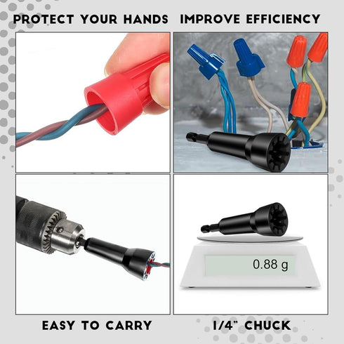 Wire Twister Tool,Wire Twister Tool for Drill, Wire Twister Electrician Driver Wire Bending with 1/4 Chuck for Wire and Man Drill(2 Pack-black)...