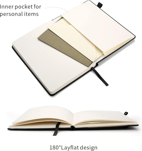Deziliao Lined Journal Notebooks with Pen Loop, Hardcover Notebook Journal for Work, 100Gsm Premium Thick Paper with Inner Pocket, Medium 5.7"x8.4...