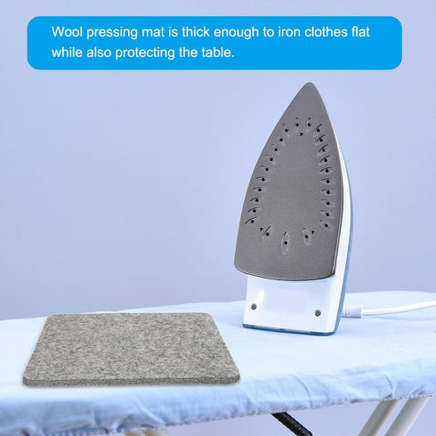PATIKIL Wool Pressing Mat, 10" x 10" Wool Ironing Pad Blanket 0.5" Thickened Heat Resistant Quilting Ironing Pad for Quilters Sewing Craft, Grey...