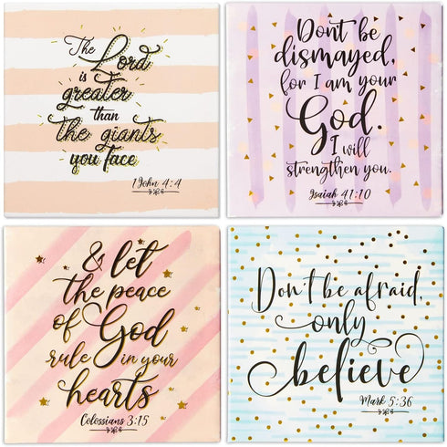 Juvale Inspirational Bible Magnets for Lemon Kitchen Decor & Accessories - 8-Pack 2.5-Inch Square Metal Magnets - Refrigerator Decor with Faith Qu...