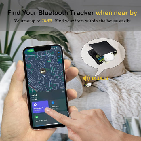 Key Finder & Tracker, Bluetooth Tracker work with Apple Find My (iOS Only), Item Tracker Tag for Keys, Bags, Wallets,Replaceable CR2032 Lithium Ba...