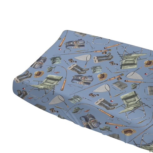 Fishing Changing Pad Cover Fishing Lovers Gift Diaper Changing Table Sheets for Boys Fish Soft Breathable Stretch Fitted Baby Changing Table Cover...