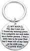 Keychain for Boyfriend, My Man Keychain Gifts for Husband Spouse I love You Key Chain Birthday Valentine's Day Present for Him Keyring...