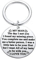 Keychain for Boyfriend, My Man Keychain Gifts for Husband Spouse I love You Key Chain Birthday Valentine's Day Present for Him Keyring...