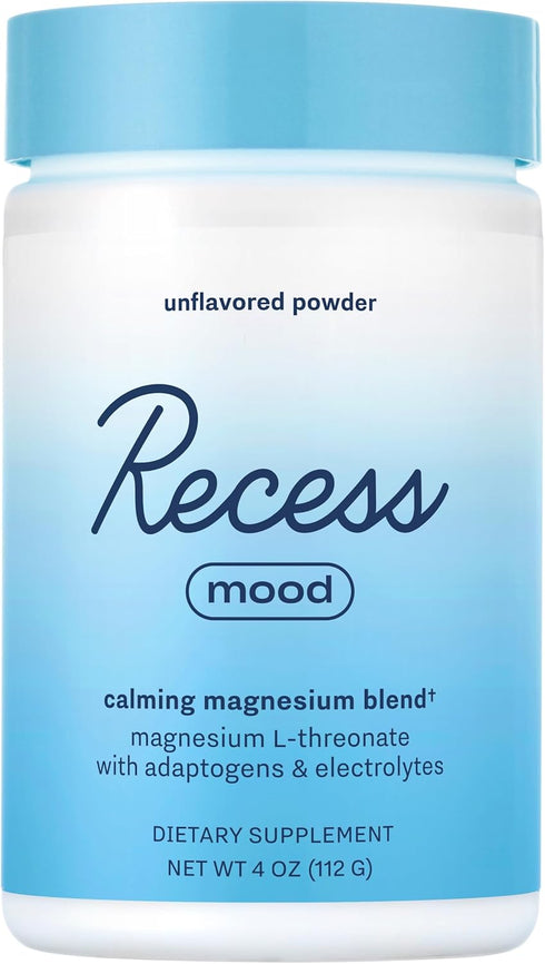 Recess Mood Powder, Calming Magnesium L-Threonate Blend with Passion Flower, L-Theanine, Electrolytes, Magnesium Calm Support Powder Supplement - ...