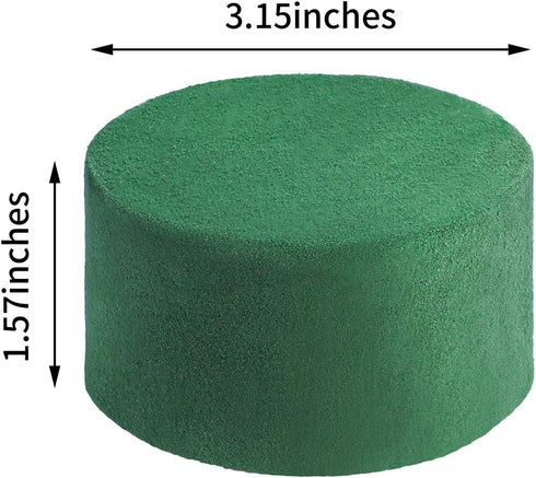 24 Pieces DIY Flower Arrangement Kit, 3.15 x 1.57 Inches Wet Floral Foam Round Flower Arrangement Kit Green Wet Foam Block for Wedding, Aisle Flow...