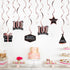 LINGTEER Happy 100th Birthday Decorations - 12 Pcs Birthday Black & Rose Gold Foil Swirls Streamer Set,Cheers to 100 Years Old Bday Party Gift Dec...