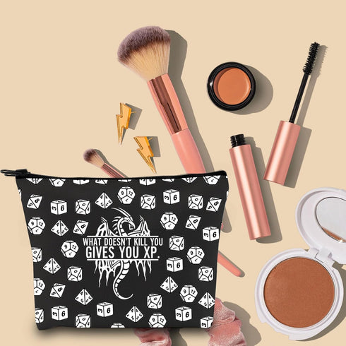 D&Dragons Inspired Gift DM Games Makeup Bag DND Gift Funny D&D Game Zipper Pouch Role Playing Games Gift Family Game Night Zipper Bag Dice Bag (Gi...