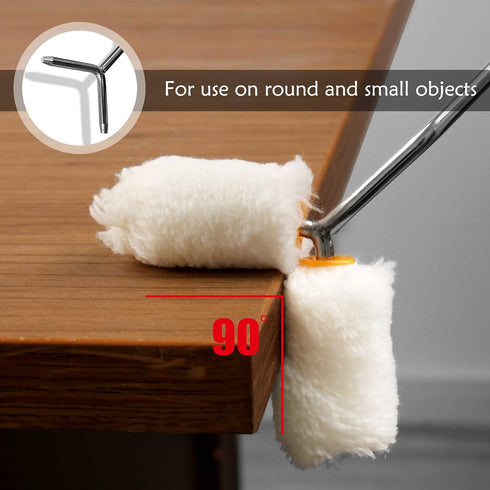 HAUTMEC Smart Paint Roller Kit for Painting Tube and Coin Forms, Mini Roller Frame, Microfiber Roller Covers, Comfortable Handle, Painting Pipes, ...