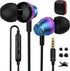 Jelanry 3.5mm Headphones Noise Canceling with Earbuds Microphone Deep Bass in-Ear Wired 3.5mm Earphones for Google Pixel 5A 4A 3A Moto G Power Pur...