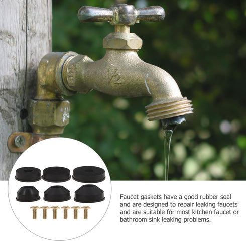Outdoor Spigot 58pcs Faucet Washer Assortment Kit, Faucet Washers and Brass Bibb Screws Assortment Flat and Beveled Washers Kit for Sink Washer Re...