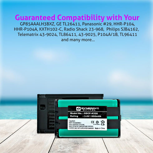 1 X Empire Cordless Phone Battery 3.6 Volt, Ni-MH 850mAh - Replacement For PANASONIC HHR-P104...