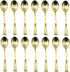 24PCS Plastic Gold Mini Spoons, Disposable Dessert Spoon, Tasting Spoons, Plastic Cutlery for Desserts, Sampling, Appetizers, Catering, Parties, D...