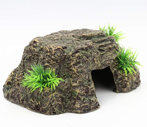 AQUA KT Reptile Cave Hide Natural Hiding Place for Terrarium Amphibian Lizard Snake Bearded Dragon Frog Leopard Terrestrial Gecko Cave...