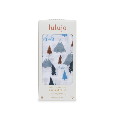 lulujo Baby 100% Cotton Muslin Swaddle Blanket, 47 x 47-Inches, Mountain Top...