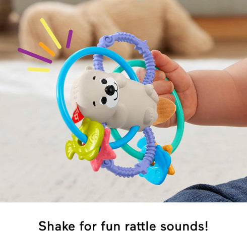 Fisher Price Baby Toys Twist & Teethe Otter 2-In-1 Rattle and Bpa-Free Teether with Textured Rings for Infant Fine Motor Play...
