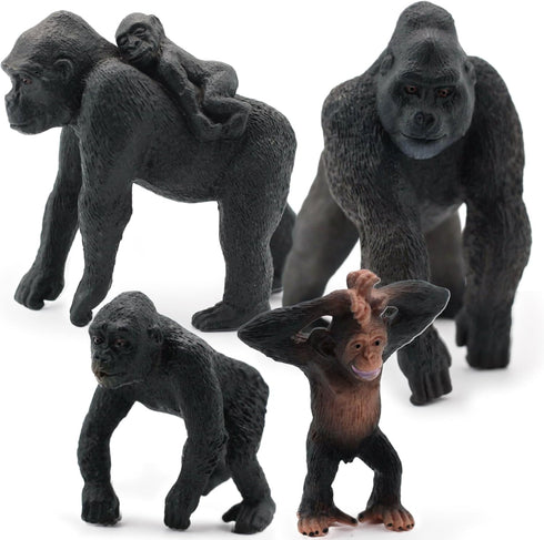 Gemini&Genius King Kong Toys, Safari Animal Toys Gorilla Family Figurines, Wildlife World Action Figure, Backyards Garden Flowerpot Room Decoratio...