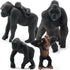 Gemini&Genius King Kong Toys, Safari Animal Toys Gorilla Family Figurines, Wildlife World Action Figure, Backyards Garden Flowerpot Room Decoratio...