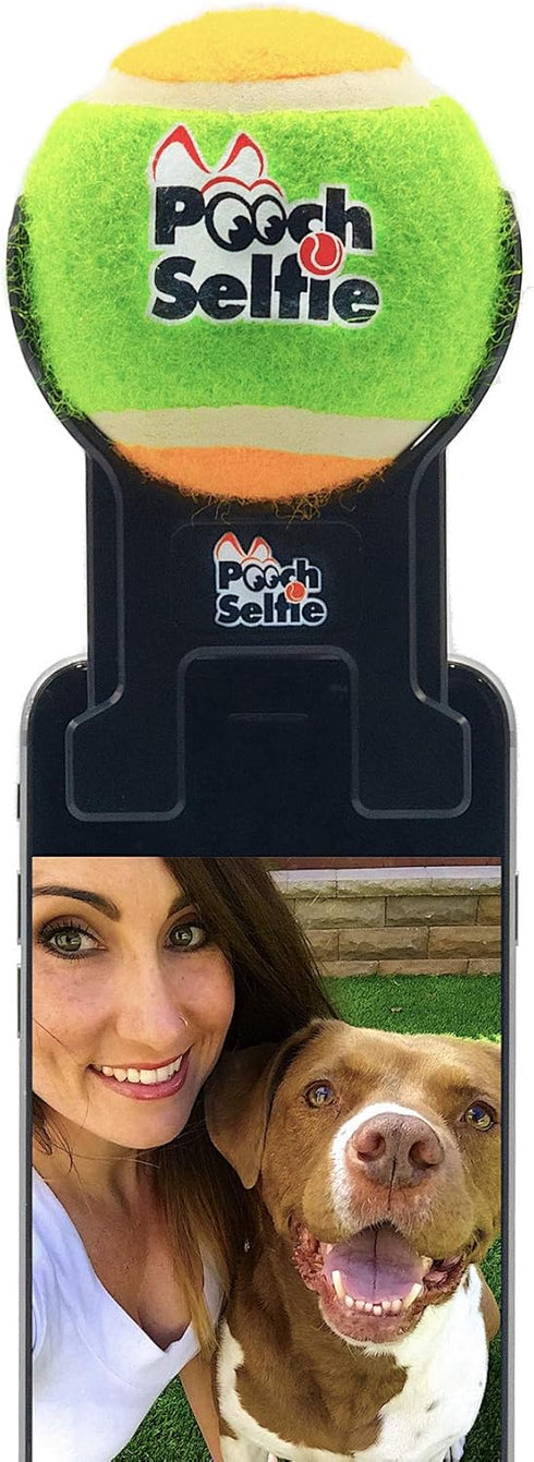 Cell Phone Dog Universal Selfie Stick, Dog Training, Tennis Ball for Dogs Photos, Pet Selfie Tool Get Your Pooches Attention (AS SEEN ON Shark Tan...