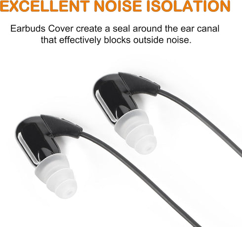 uxcell Replacement Earbuds Tips, Soft Silicone Earpads with Three Flanges Noise Reduce Eartips for Earphone, 10pcs 5mm Inner Hole Ear Cushion Earp...