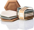 LINE+ARC Extra Thick Silicone Coasters (As Seen in NYTimes WireCutter) Waterproof Anti-Stain Heat-Safe Dishwasher-Safe Degr? Coasters (Set of 6, J...