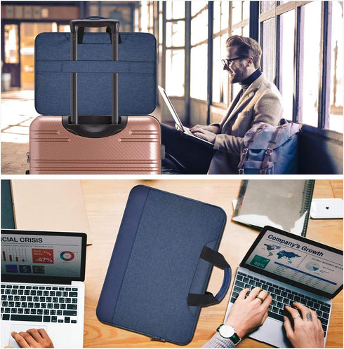 15.6 Inch Laptop Sleeve Bag, Waterproof Men Women Briefcase with Organizer for Acer Aspire E15/Predator, Lenovo Ideapad 3 15.6, HP Envy/Victus 15....