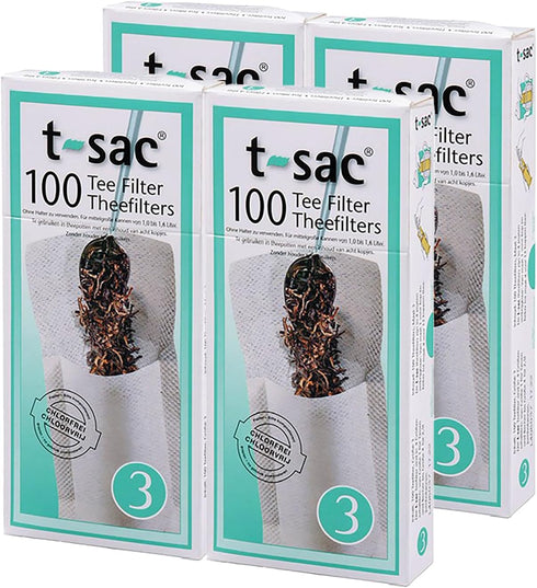 T-Sac Tea Filter Bags, Disposable Tea Infuser, Number 3-Size, 3 to 8-Cup Capacity, Set of 400...