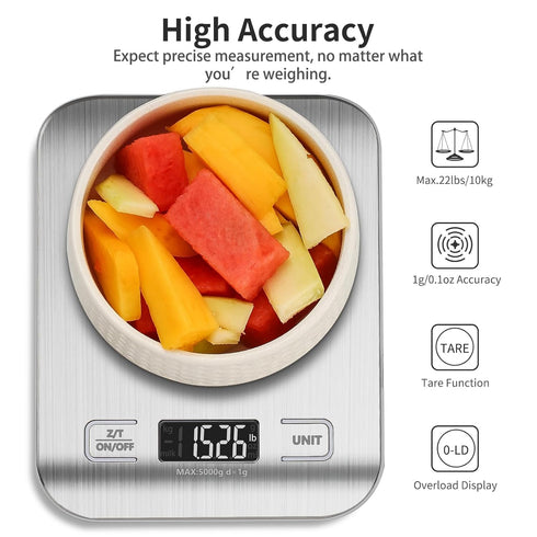 MEIYA Digital Kitchen Food Scale, 11lb Weight Grams and Ounces scale for Meal Prep & Baking Cooking, 6 Units with Tare Function...