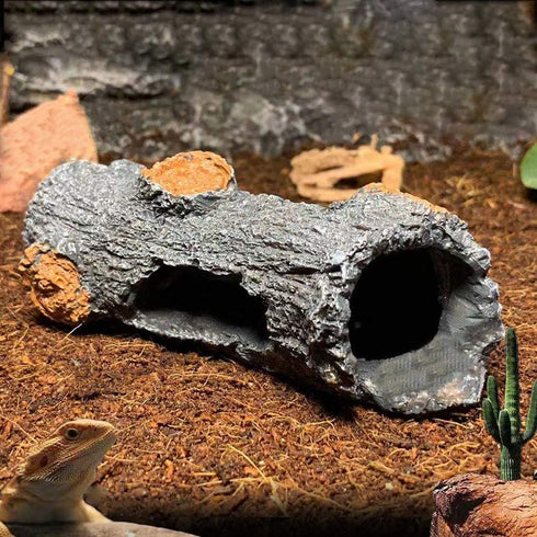 Hamiledyi 3PCS Betta Log Trunk Driftwood Decor Aquarium Fish Tank Hollow Tree Trunk Hideout Small Size for Bearded Dragon Reptile....