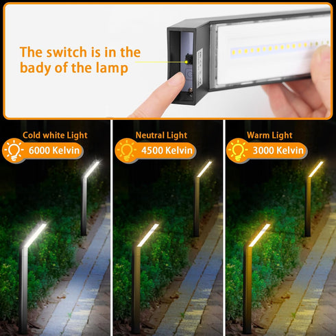 Solar Pathway Lights Outdoor, Aluminum Solar Yard Outdoor Lights with 3 Lighting Modes, Solar Garden Lights Outdoor Waterproof, Solar Landscape Pa...